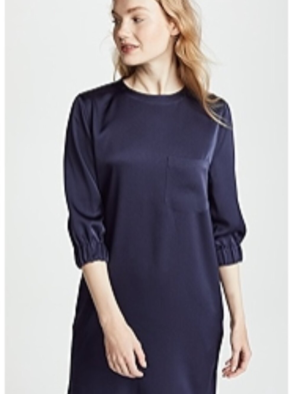 VINCE gathered shift dress navy blue with pockets size XS